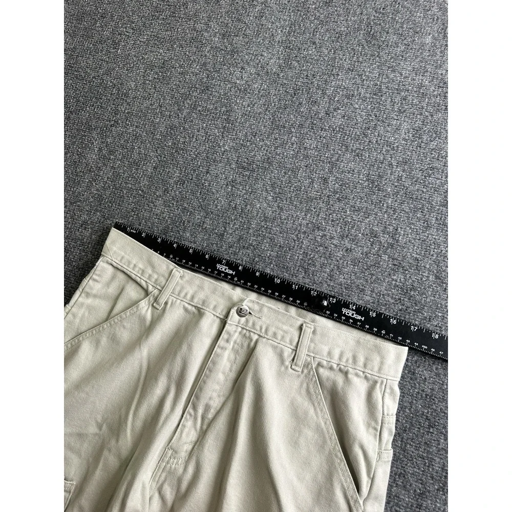Mens 90s Levis Carpenter Work Pants Made in Hong Kong Beige, Size 34x30